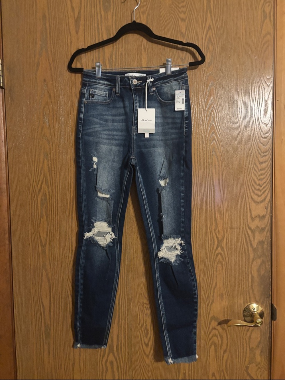 Rancan Maurice’s  Dark Indigo Distressed Skinny Jeans Size 27x28 NWT